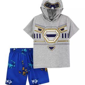Nwt 4t 4 robots toys summer gaming hood pajamas boy carters matching spring fall